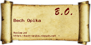 Bech Opika névjegykártya